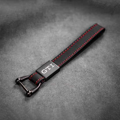 Portachiavi in ​​vera pelle cucita Pinalloy per VW GTI Type R