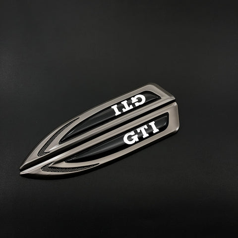 (Set of 2) Pinalloy ABS Stickers Blade Side Mark Emblem with GTI Wording for MK7 7.5