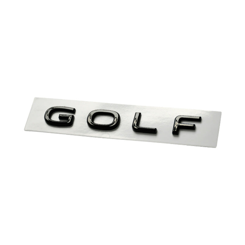 GOLF Emblem Chrome Stickers - Metal Lappet Decals for Custom Labeling