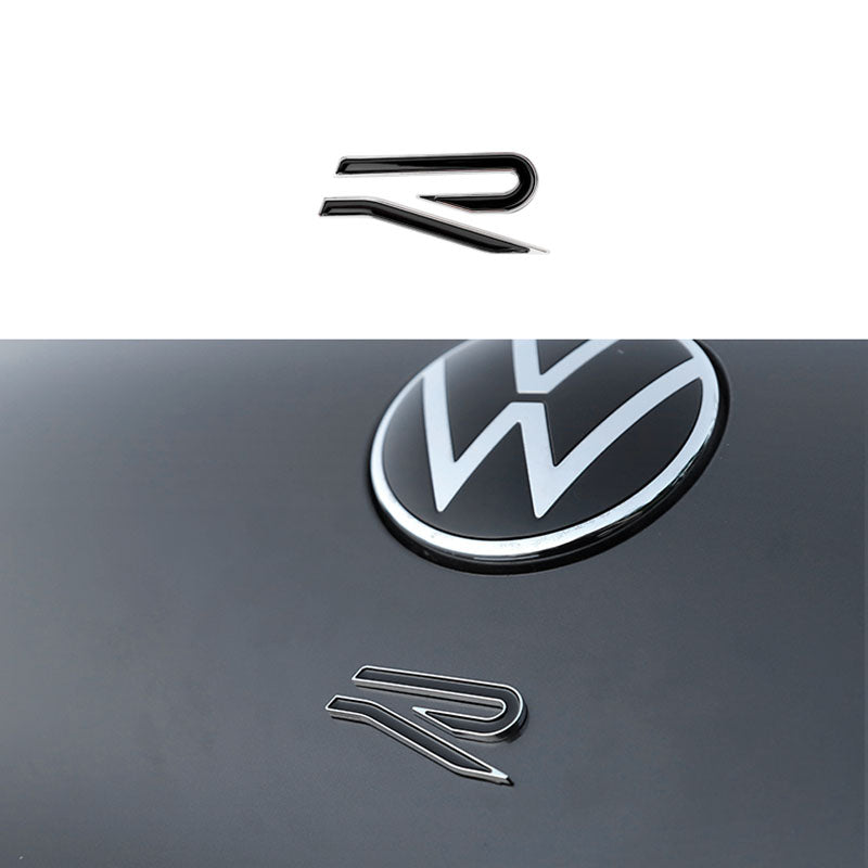 MK8 Style R Wording Emblem Chrome Stickers Mark Metal Lappet Decals Labeling