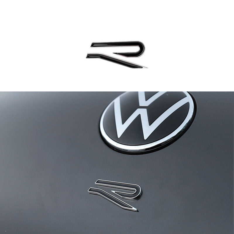 MK8 Style R Wording Emblem Chrome Stickers Mark Metal Lappet Decals Labeling