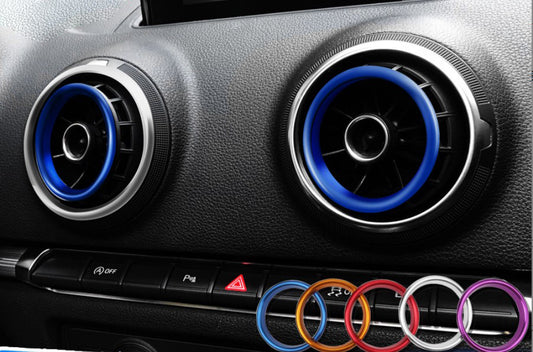 Pinalloy 4 pcs Air Vent Cover Alloy Ring Decoration Trim For Audi A3/S3 Q2L 8V 2012-2019
