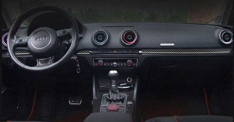 (Set of 7) Real Carbon Fiber Interior Trim Complete Set for Audi A3 S3 (8V) 2012-2016