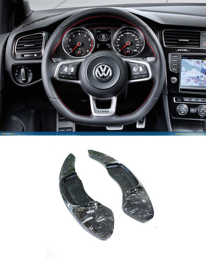 Forged Carbon Fiber DSG Paddle Shifter Extensions for Volkswagen Golf MK7 GTI R - Pinalloy Online Auto Accessories Lightweight Car Kit 