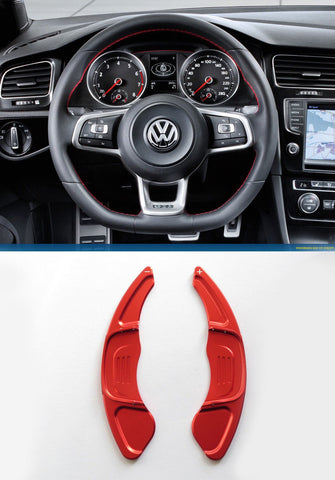 Pinalloy Red Steering Paddle Shifter Extension VW Golf MK7 Scirocco GTi R - Pinalloy Online Auto Accessories Lightweight Car Kit 