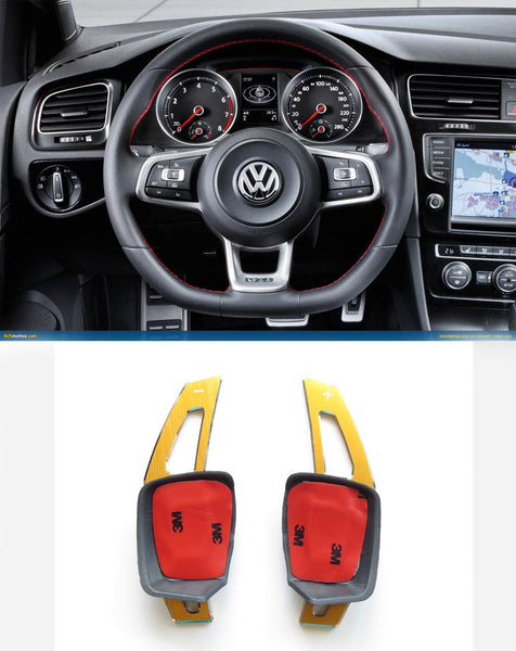 V2 Pinalloy Gold Alloy DSG Paddle Shifter Extension Steering Wheel VW Golf Scirocco MK5 6 / SEAT Leon (Version 2) - Pinalloy Online Auto Accessories Lightweight Car Kit 