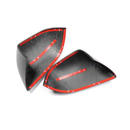 (Set of 2) Pinalloy Real Forged Carbon Fiber Side Door Mirror Cover For Tesla Model 3