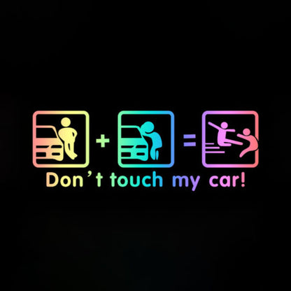 Pinalloy Gag Sticker "Don't Touch My Car" Rainbow Color