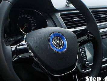 Aluminum Metal Sterring Wheel Emblem Frame For VW Volkswagen Golf GTI Polo (Blue) - Pinalloy Online Auto Accessories Lightweight Car Kit 