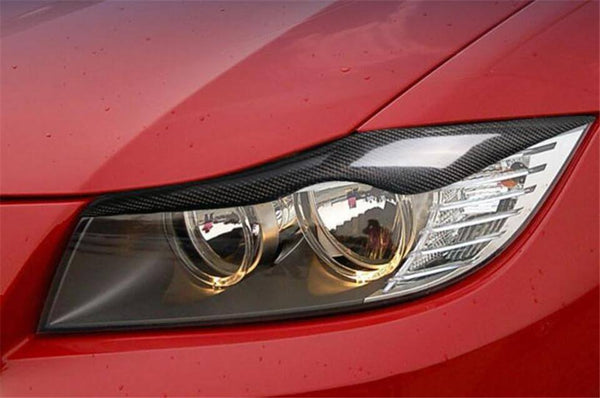(Set of 2) Pinalloy Carbon Fiber Eyelids Set for BMW E90 E91 2005-2010 - Pinalloy Online Auto Accessories Lightweight Car Kit 