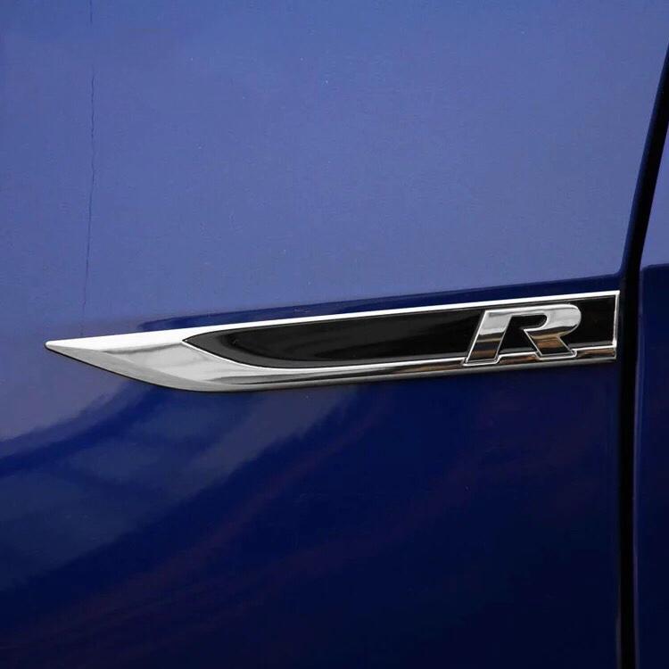 Pinalloy Emblem Chrome Stickers Motion Blade Side Mark Metal Labeling for Golf R MK6 7 7.5 - Pinalloy Online Auto Accessories Lightweight Car Kit 