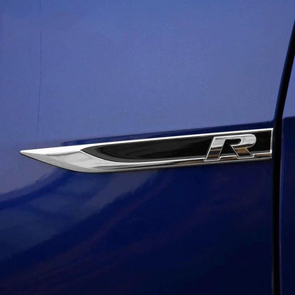 Pinalloy Emblem Chrome Stickers Motion Blade Side Mark Metal Labeling for Golf R MK6 7 7.5 - Pinalloy Online Auto Accessories Lightweight Car Kit 