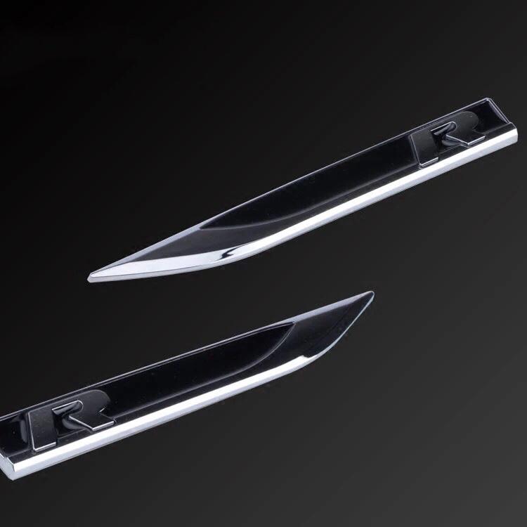 Pinalloy Emblem Chrome Stickers Motion Blade Side Mark Metal Labeling for Golf R MK6 7 7.5 - Pinalloy Online Auto Accessories Lightweight Car Kit 