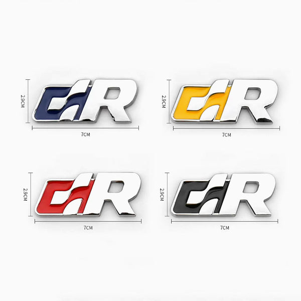 Flag R Wording Emblem Chrome Stickers Mark Metal Lappet Decals Label