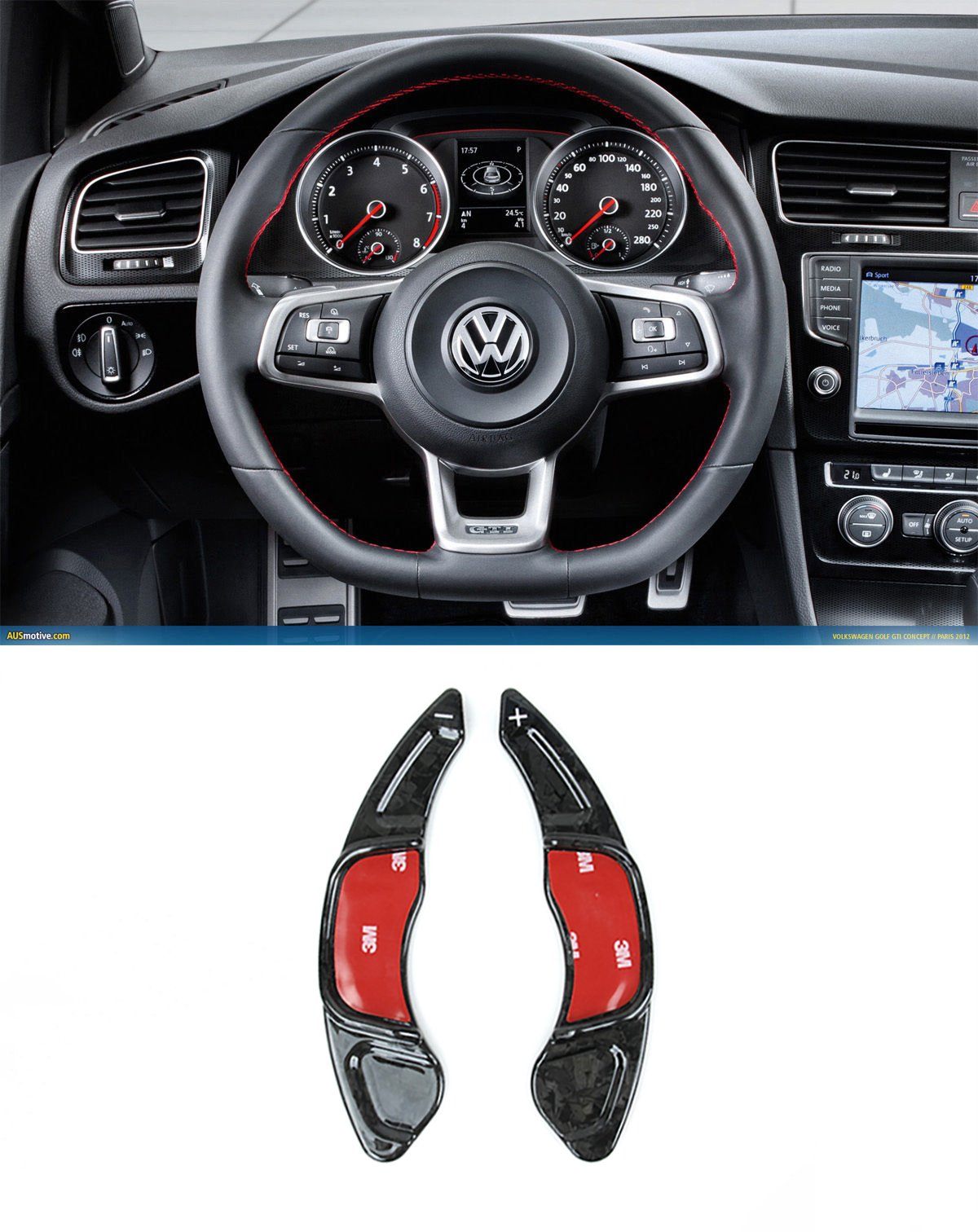 Forged Carbon Fiber DSG Paddle Shifter Extensions for VW Golf MK7 GTI R (Clan Carbon)