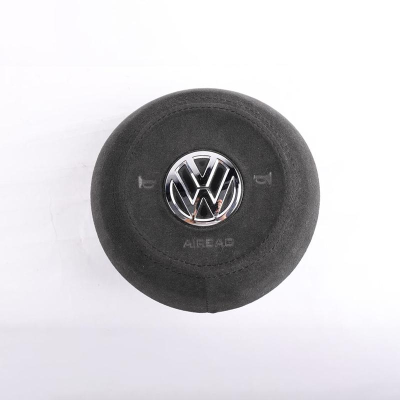 Pinalloy Alcantara Steering Wheel Airbag Cover for VW Golf MK7/7.5 GTI/R (Silver Emblem)
