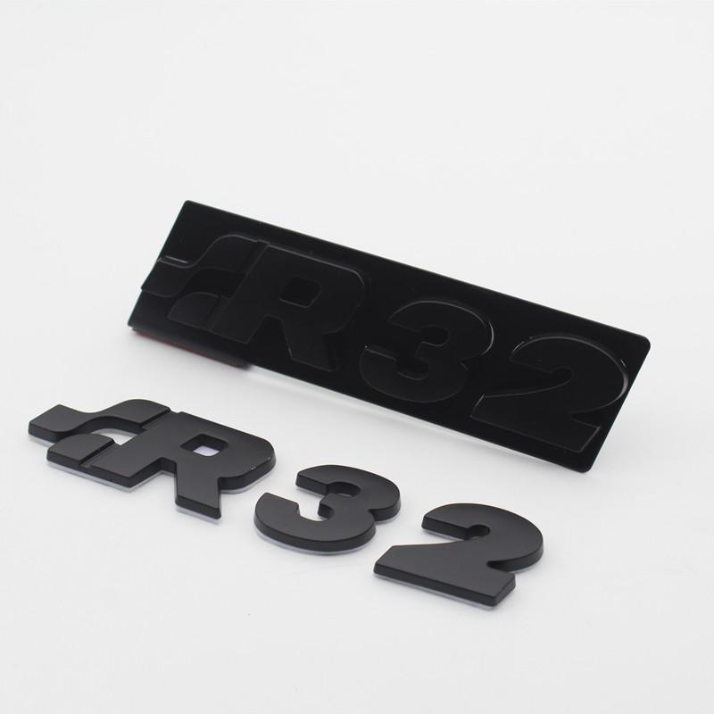 Black ABS Stickers Mark Emblem with R32 Wording
