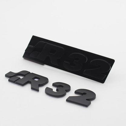 Black ABS Stickers Mark Emblem with R32 Wording