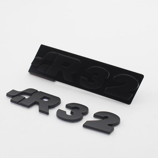 Black ABS Stickers Mark Emblem with R32 Wording