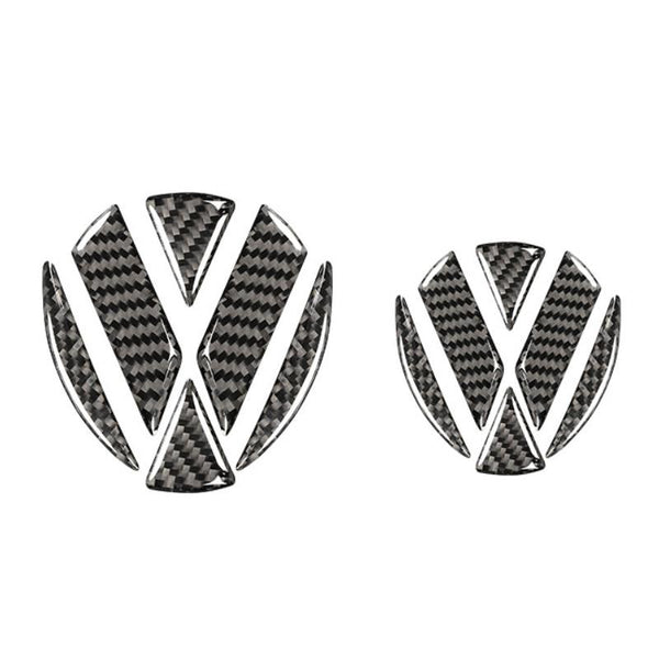 Pinalloy Front and Back Badge Emblem Insert Carbon Fiber Sticker for Volkswagen VW MK7 Golf