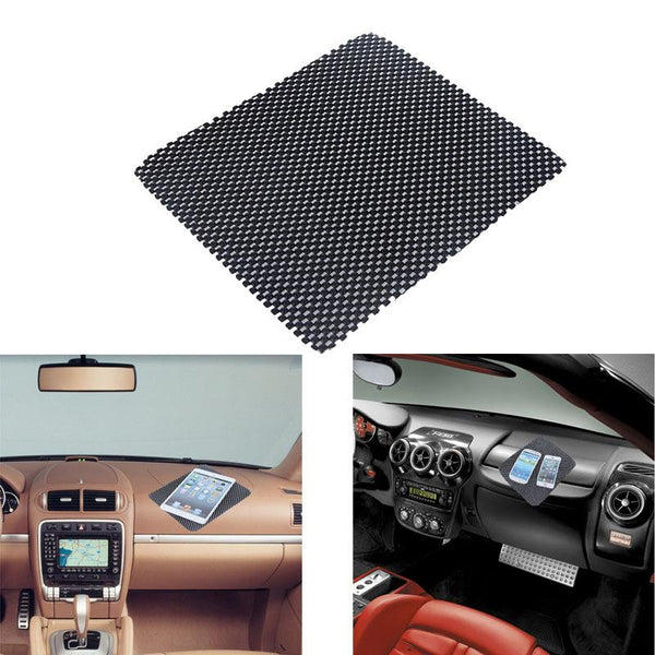 Anti-Slip PVC Mat for Cell Phone, Pad, GPS, Sunglasses, Keys, etc (Black-car Skin Pattern, 19xX17cm) - Pinalloy Online Auto Accessories Lightweight Car Kit 