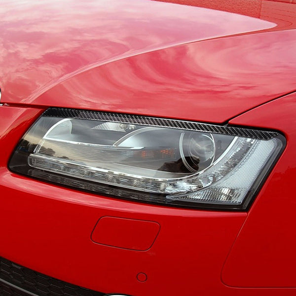 (Set of 2) Pinalloy Real Carbon Fiber Headlight Eyelids Eyebrows For Audi A4 B8 2009-2016/ A5 2010-2016