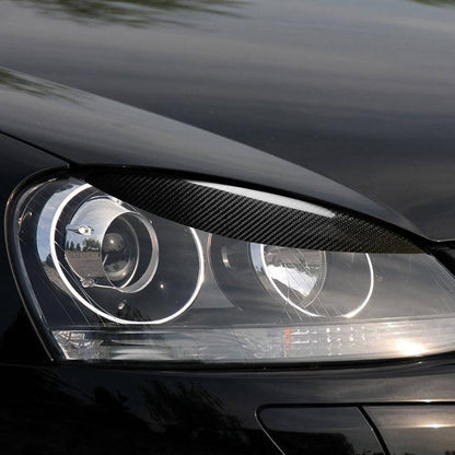 (Set of 2) Pinalloy Real Carbon Fiber Headlight Eyelids Eyebrows For VW Golf 5 GTI Jetta R32 Rabbit MK5 Sagitar