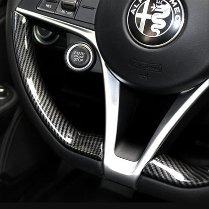 Pinalloy ABS Carbon Fiber Inner Side Steering Wheel Cover for Alfa Romeo Giulia Stelvio