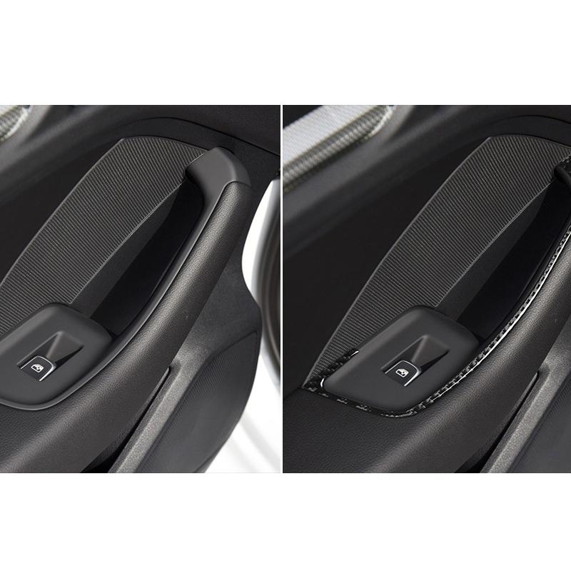 Carbon Fiber Door Handles Frame Cover Trim Sticker for A3 8V 2014-2019 - Pinalloy Online Auto Accessories Lightweight Car Kit 