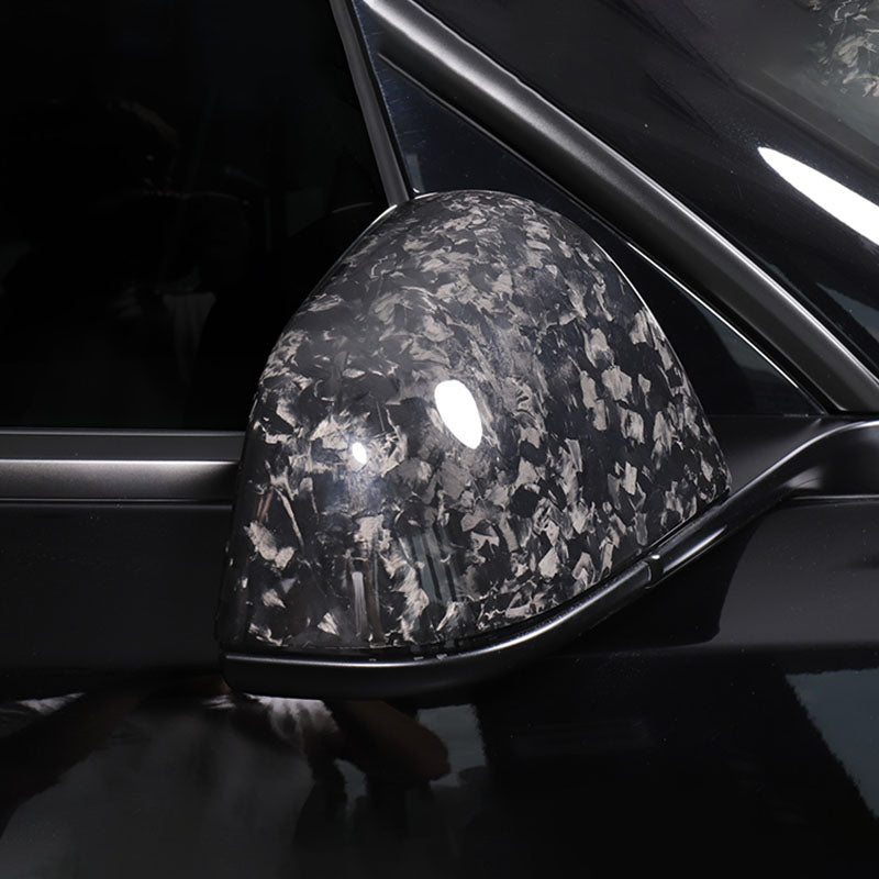 Set of 2) Pinalloy Real Forged Carbon Fiber Side Door Mirror Cover Fo