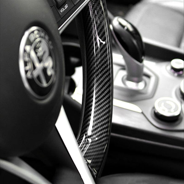 Pinalloy ABS Carbon Fiber Inner Side Steering Wheel Cover for Alfa Romeo Giulia Stelvio