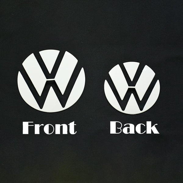 Pinalloy Front and Back Badge White Emblem Sticker + Frame for VW MK8 Golf8