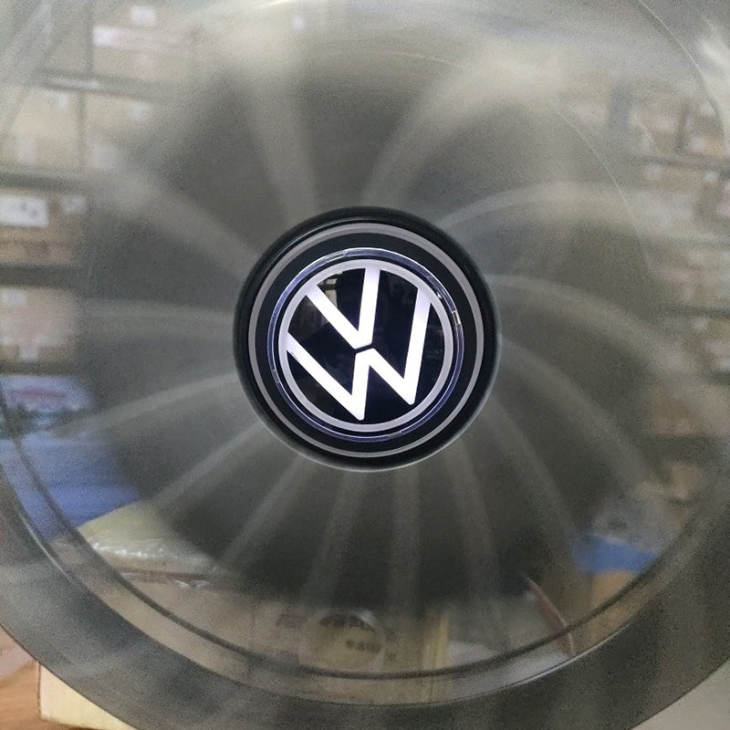(4pcs per set) 65mm/2.56inch White Lighting Dynamic Self-level Wheel Center Caps Rim Center Hub Caps for VW