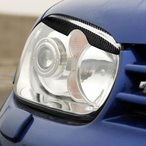 (Set of 2) Pinalloy Real Carbon Fiber Headlight Eyelids Eyebrows For VolksWagen VW MK4
