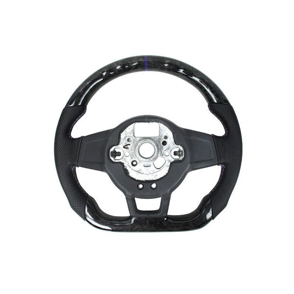 Pinalloy Forged Carbon Fiber Re-manufactured Steering Wheel For VW MK7 Rline GTS GLI GTI 2015+ (Purple Mark)