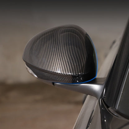 (Set of 2) Pinalloy ABS Carbon Fiber Side Door Mirror Cover Caps For Giulia 2015-21