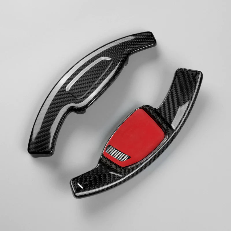 Pinalloy Black Carbon Fiber Paddle Shift Extenders for Audi RS4, RS5, RS6, RS7 (2020+)