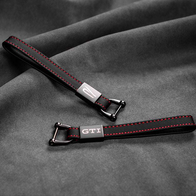 Portachiavi in ​​vera pelle cucita Pinalloy per VW GTI Type R