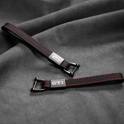 Portachiavi in ​​vera pelle cucita Pinalloy per VW GTI Type R