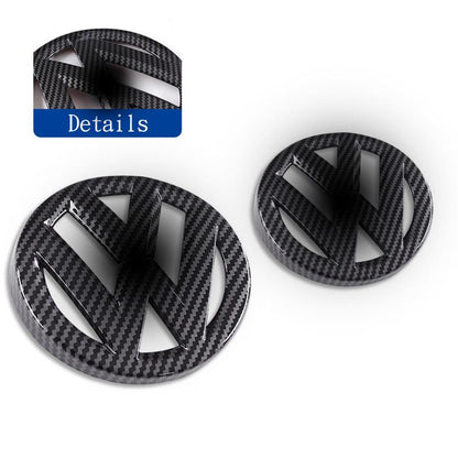 ABS Made Carbon Fiber Pattern Front and Rear Black Emblem Badge Stickers For MK7 MK7.5 Models