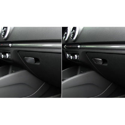 Carbon Fiber Passenger Seat Armrest Box Sticker For Audi A3 8V 2014 - 2019 - Pinalloy Online Auto Accessories Lightweight Car Kit 