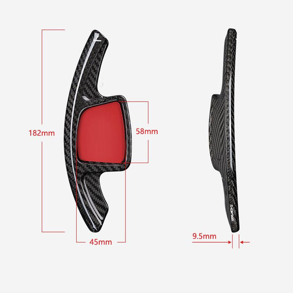 Pinalloy Carbon Fiber Made Paddle Shifter Extension for 2019 A7/ 2020 A4 A6/ 2021 A3L (Black)