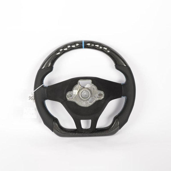 Pinalloy Carbon Fiber Re-manufactured OEM Steering Wheel For VW MK7 GTI 2015+ (With Blue Strap)