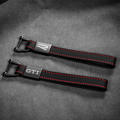 Portachiavi in ​​vera pelle cucita Pinalloy per VW GTI Type R