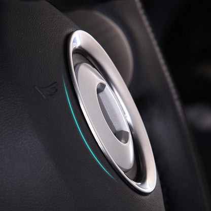 Steering Wheel Center Emblem Frame Sticker Cover Ring For Smart 453 Fortwo Forfour (Silver)