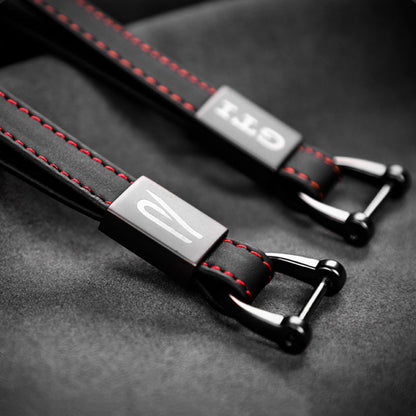 Portachiavi in ​​vera pelle cucita Pinalloy per VW GTI Type R
