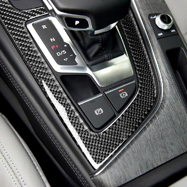ABS Carbon Fiber Layer Gear Shift Knob Console Panel Cover For 2016-2018 Audi A4L A5 B9 - Pinalloy Online Auto Accessories Lightweight Car Kit 