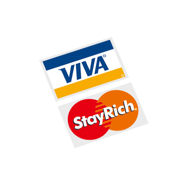 Pinalloy Gag Sticker "VIVA" and "StayRich"