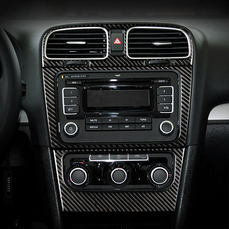 Pinalloy ABS and Carbon Fiber Center Radio Console Dash Audio Frame for MK6 2009 - 2013
