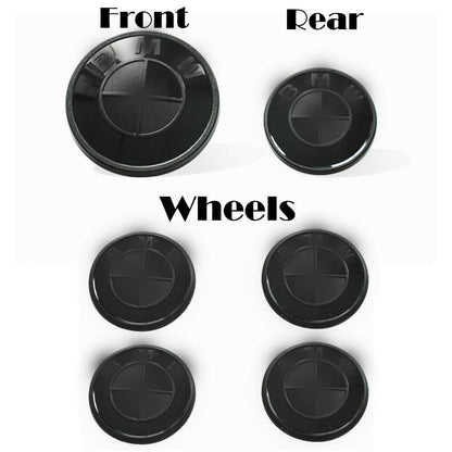 ABS All Black Emblem Badge Sticker for Bimmer X1 X3 X5 2018-2021